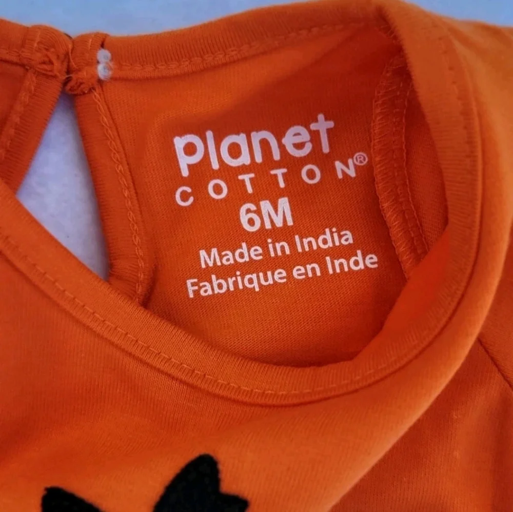 planet cotton Size 6m (1) -NEWBORN (2) AND 1- 9 MOUNTHGirls 2 pieceset halloween